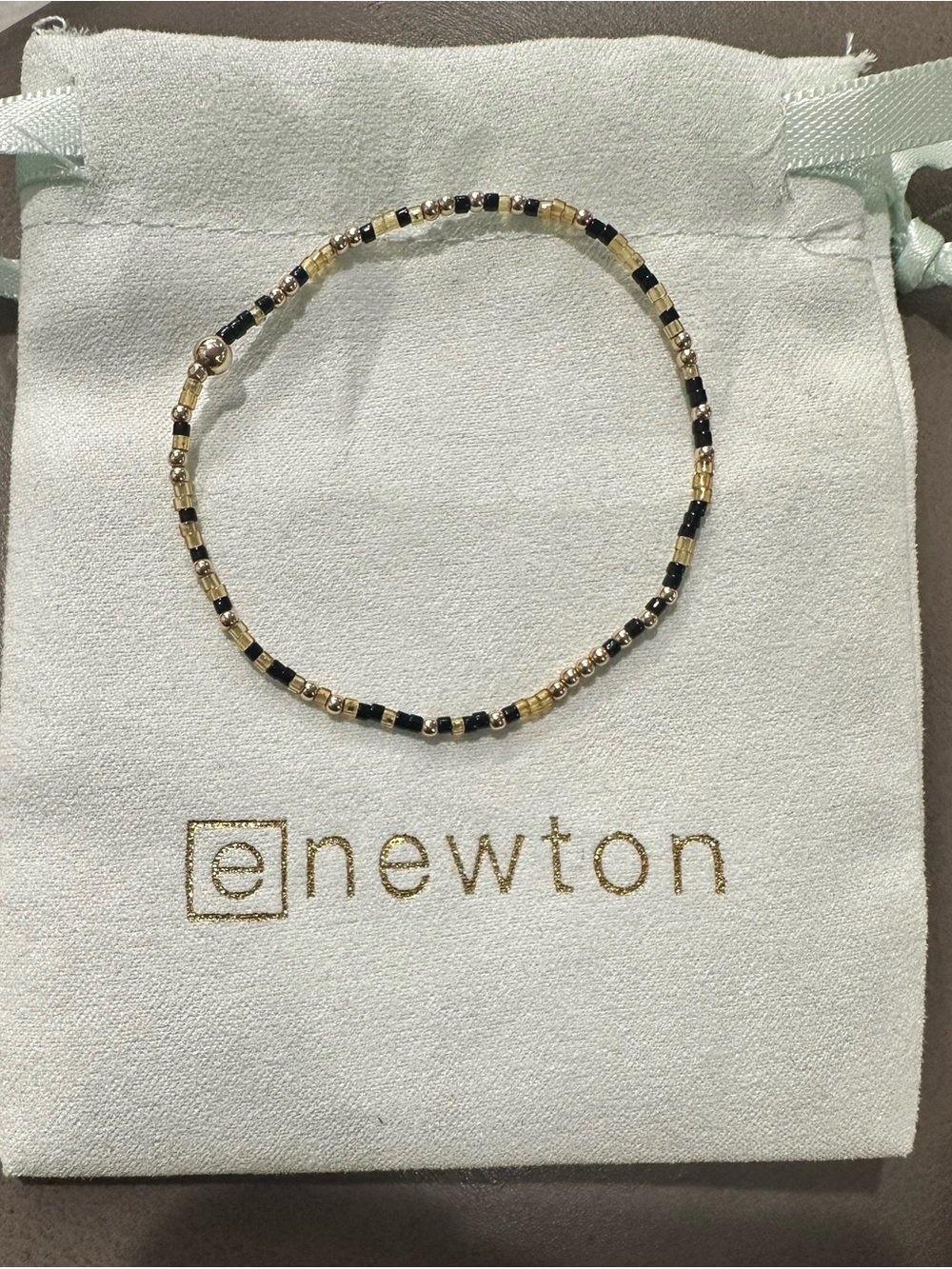 eNewton Gold & Black Beaded Women’s Bracelet pre loved